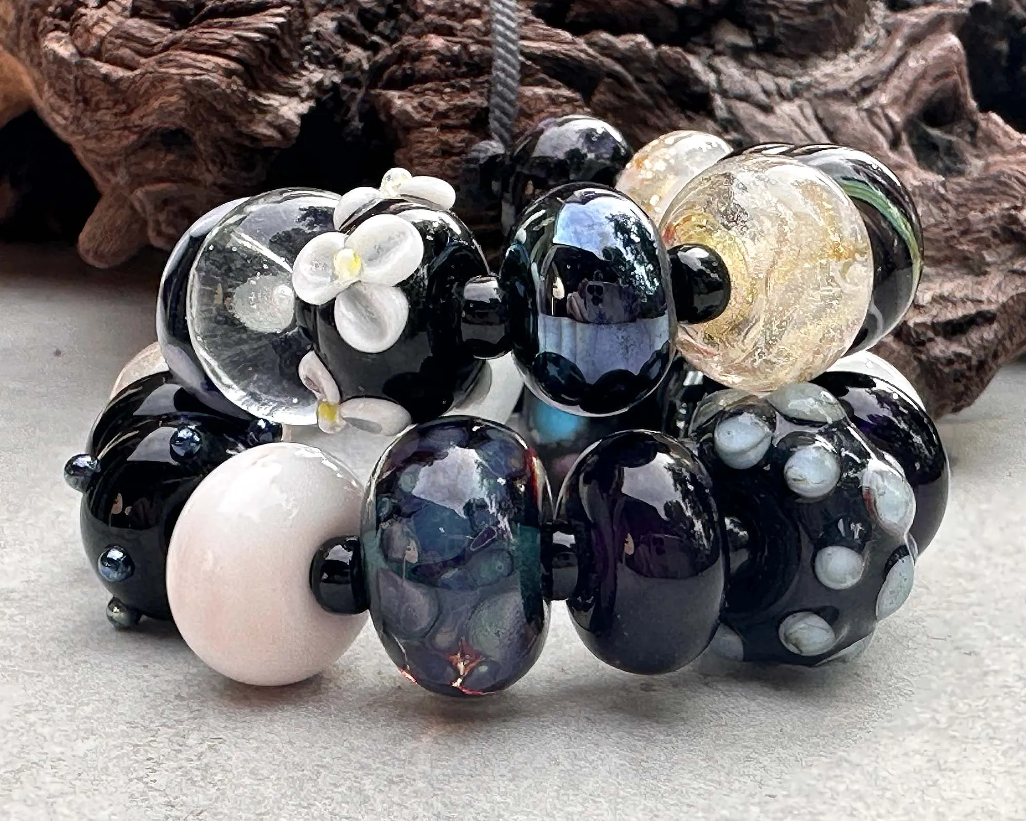 22 Black Orphans Lampwork Beads Set SRA