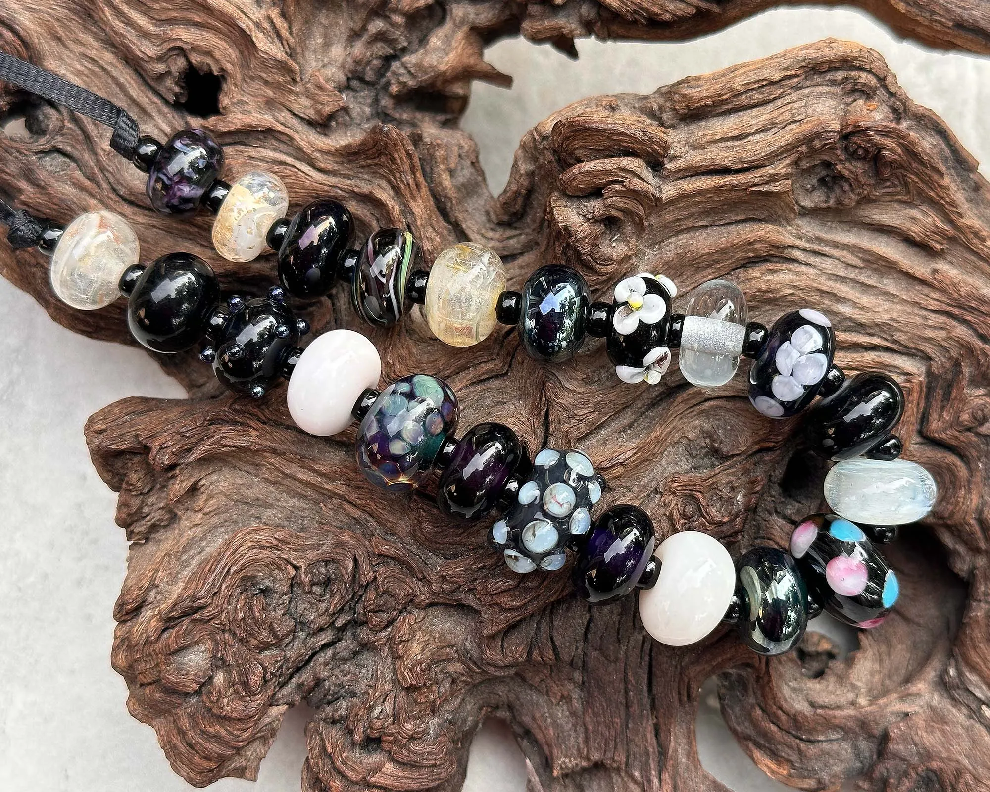 22 Black Orphans Lampwork Beads Set SRA