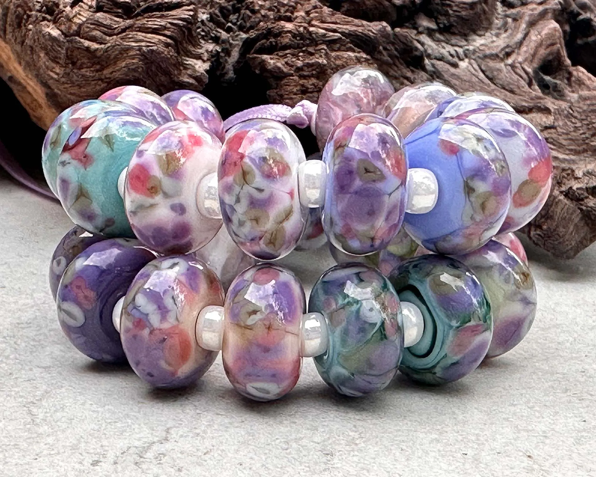 26 Picasso Mosaic Pairs Lampwork Beads Set SRA