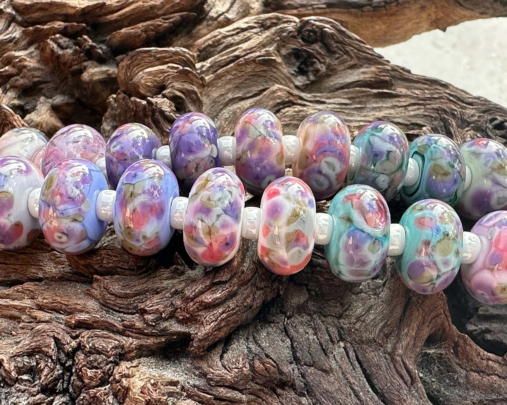 26 Picasso Mosaic Pairs Lampwork Beads Set SRA