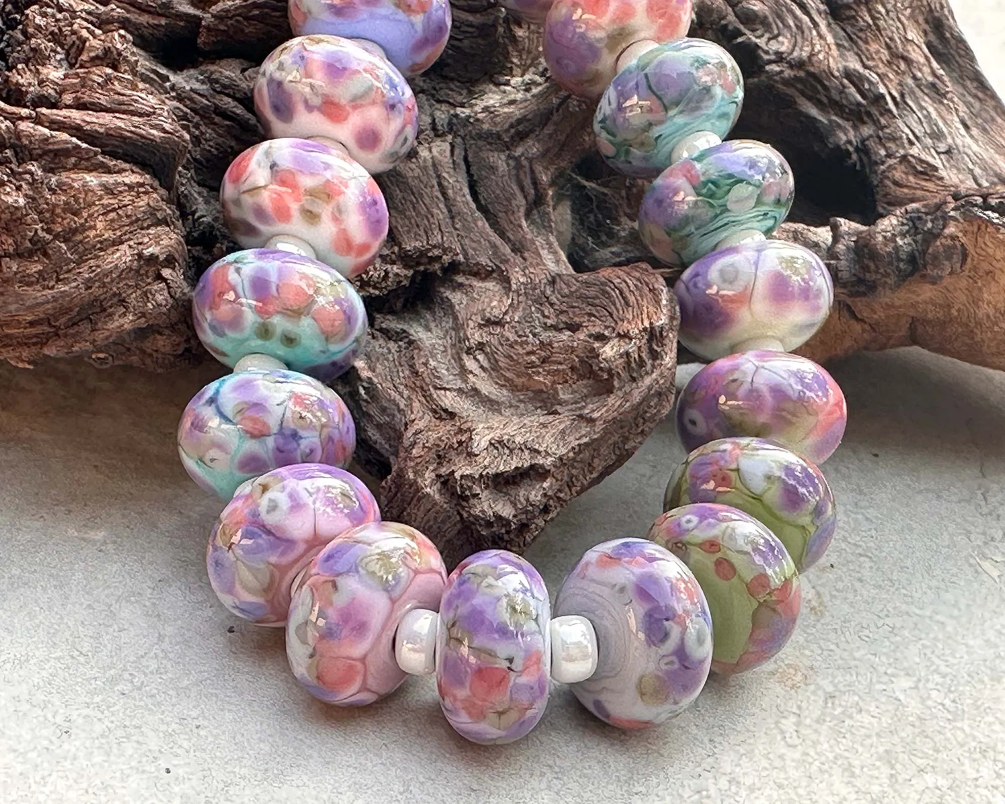 26 Picasso Mosaic Pairs Lampwork Beads Set SRA