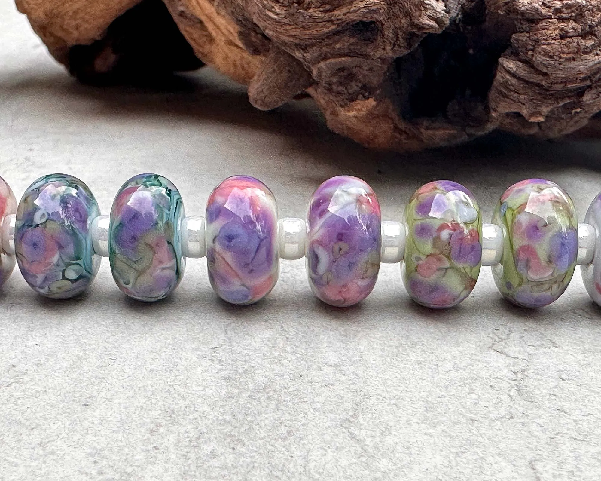26 Picasso Mosaic Pairs Lampwork Beads Set SRA