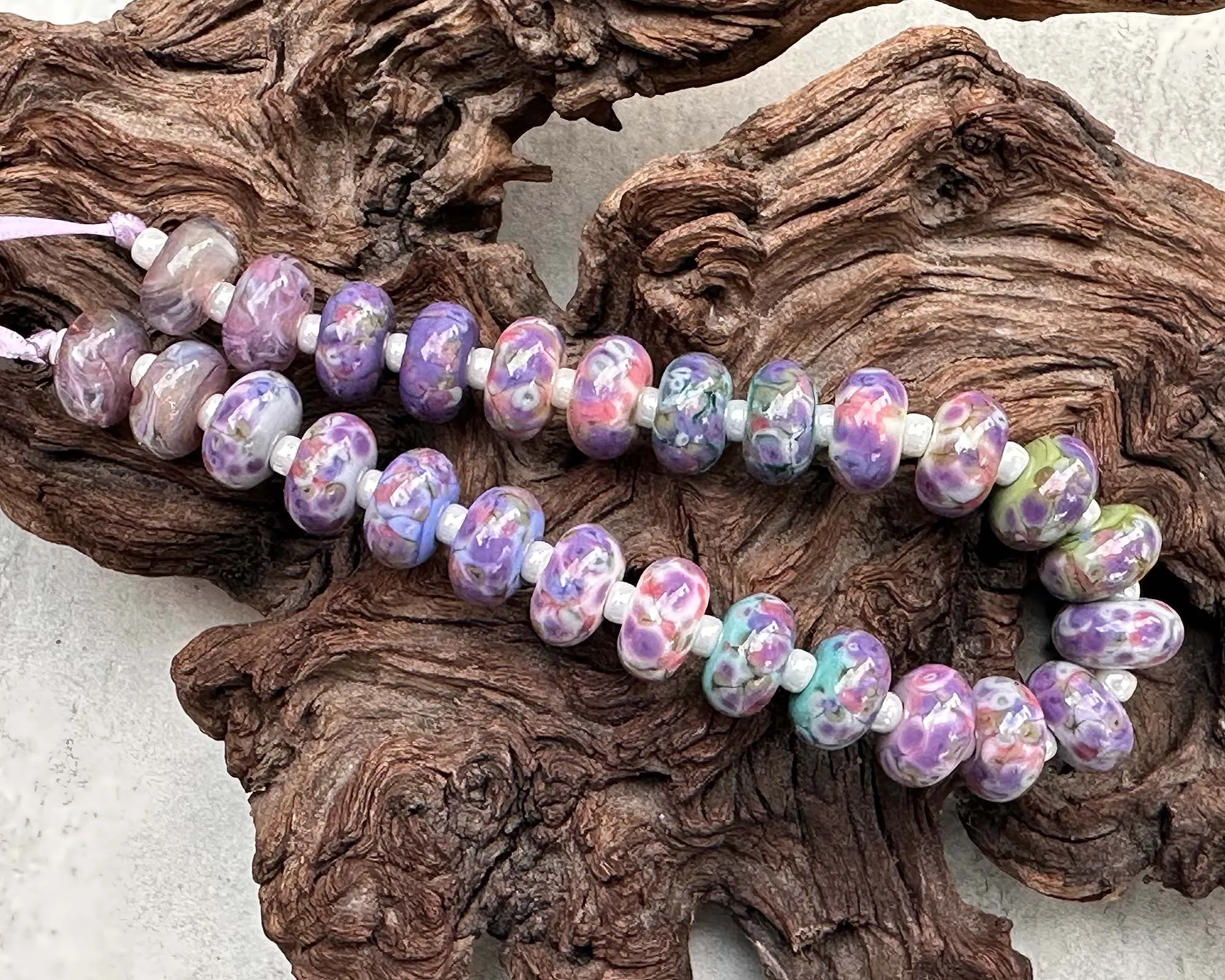 26 Picasso Mosaic Pairs Lampwork Beads Set SRA