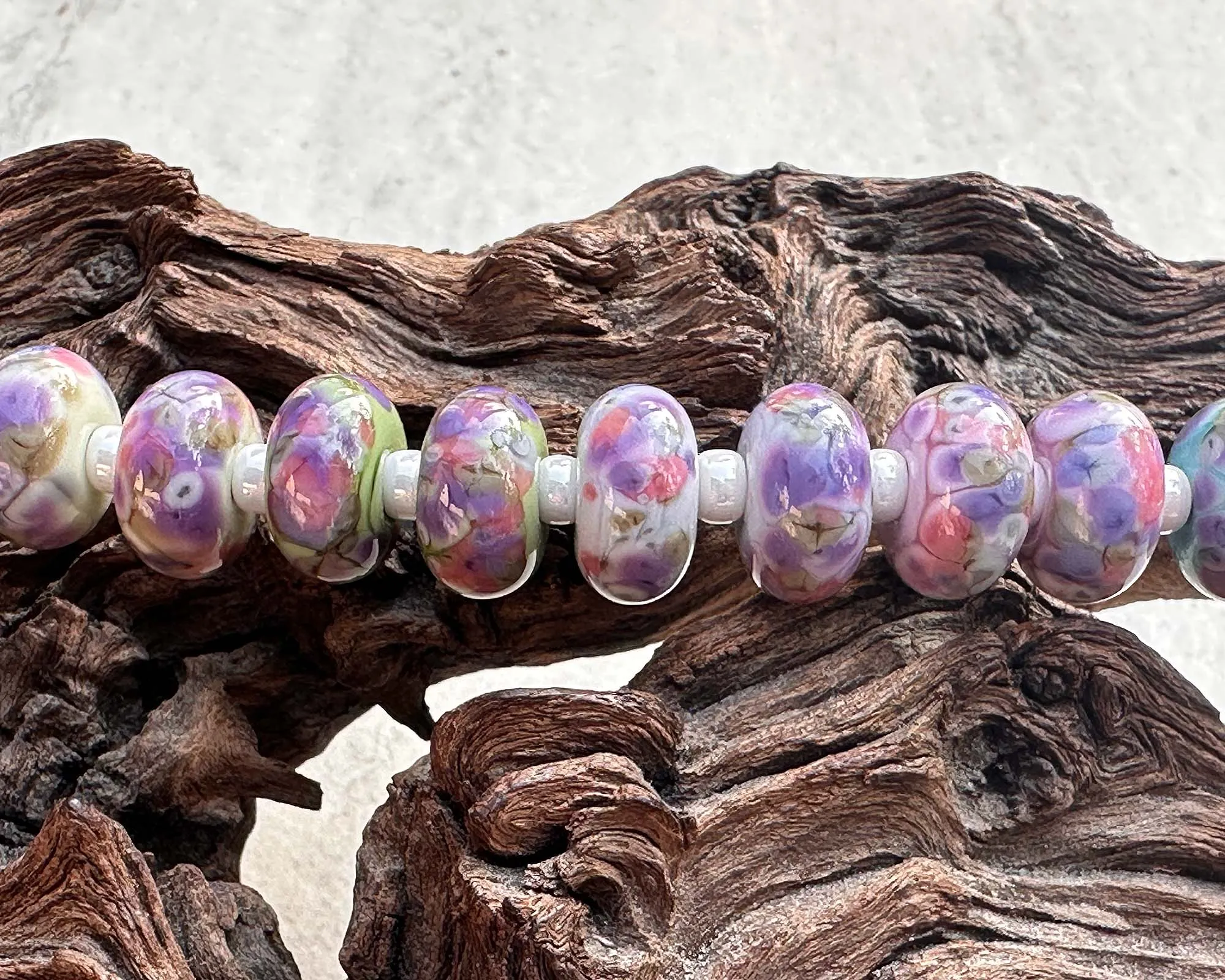 26 Picasso Mosaic Pairs Lampwork Beads Set SRA