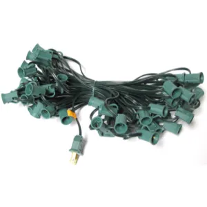 50' C7 Christmas Light String - Green Wire - SPT-2