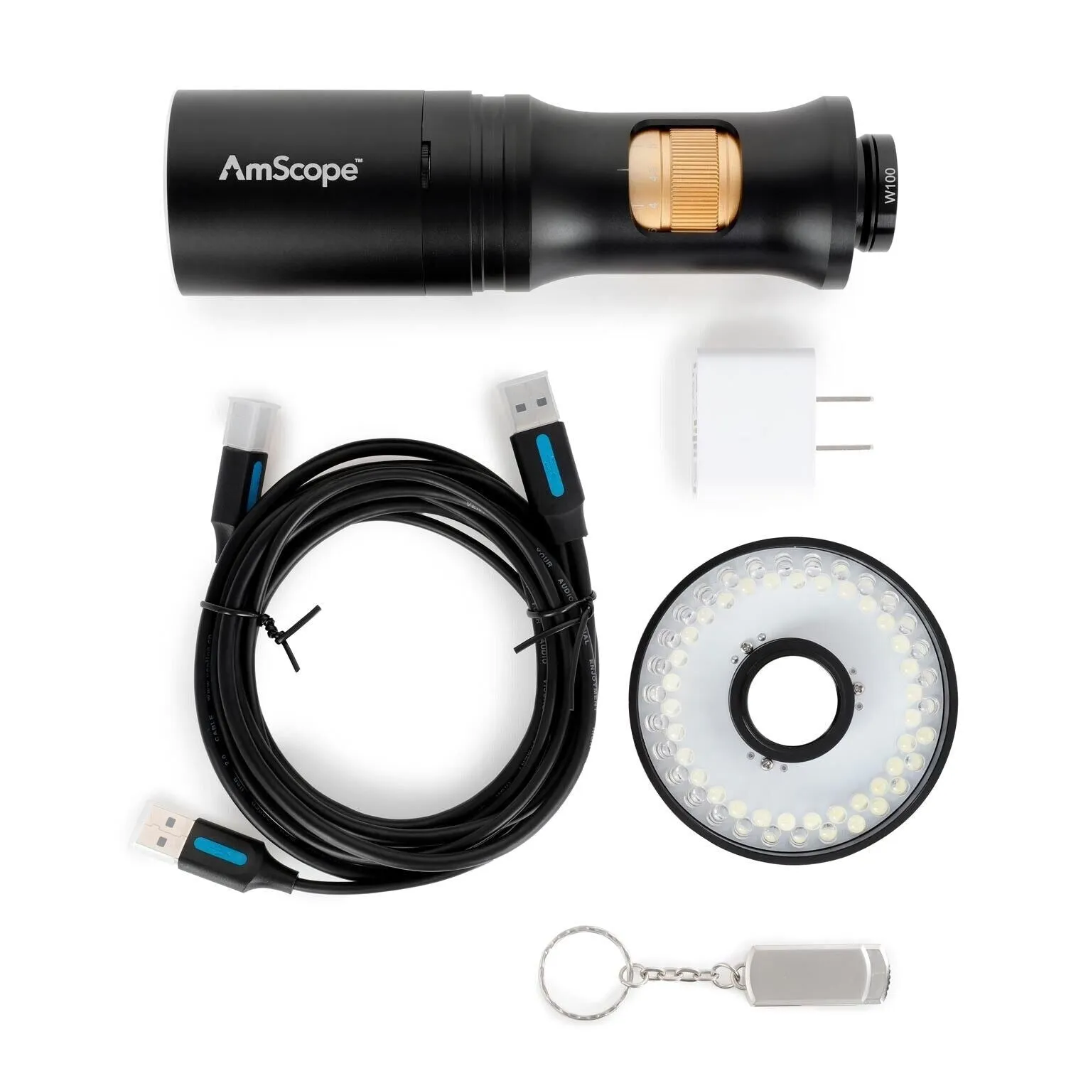 AmScope DM756 Series 8.3MP USB All-in-One Digital Microscope 0.7X-5.6X Magnification with Zoom Optics on Single-Arm Boom-Stand