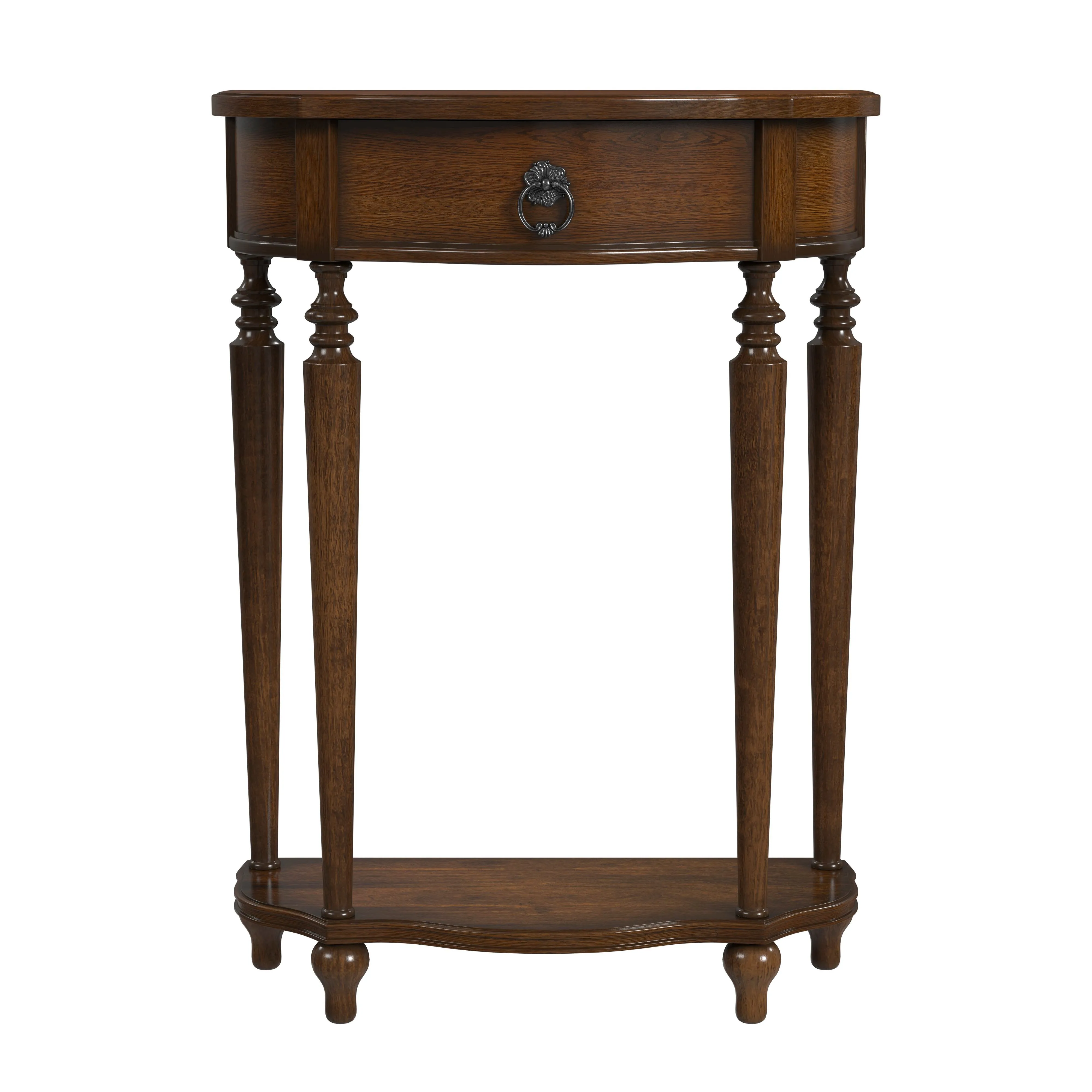 Ashby Demilune Console Table with Storage in Antique Cherry  2101011