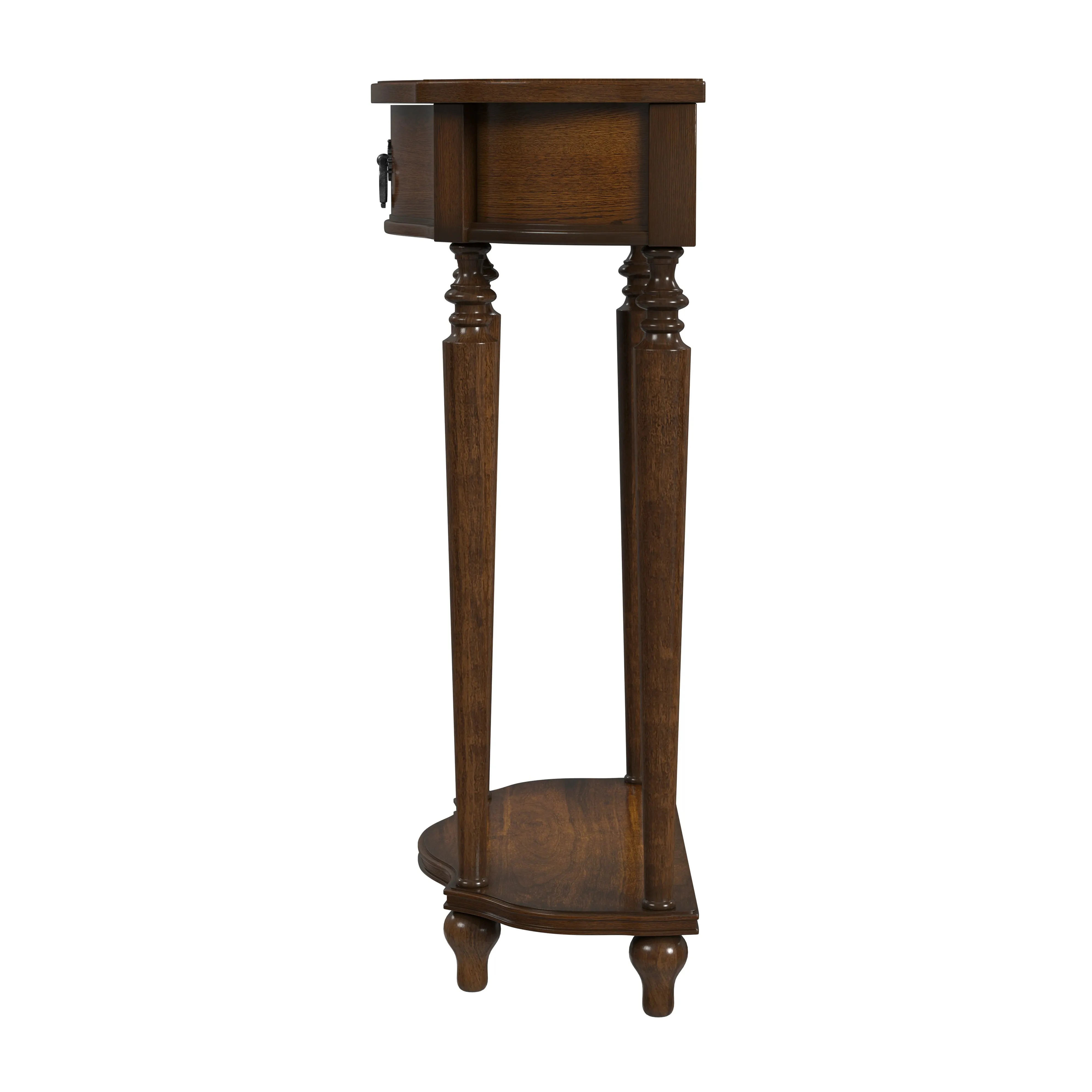 Ashby Demilune Console Table with Storage in Antique Cherry  2101011