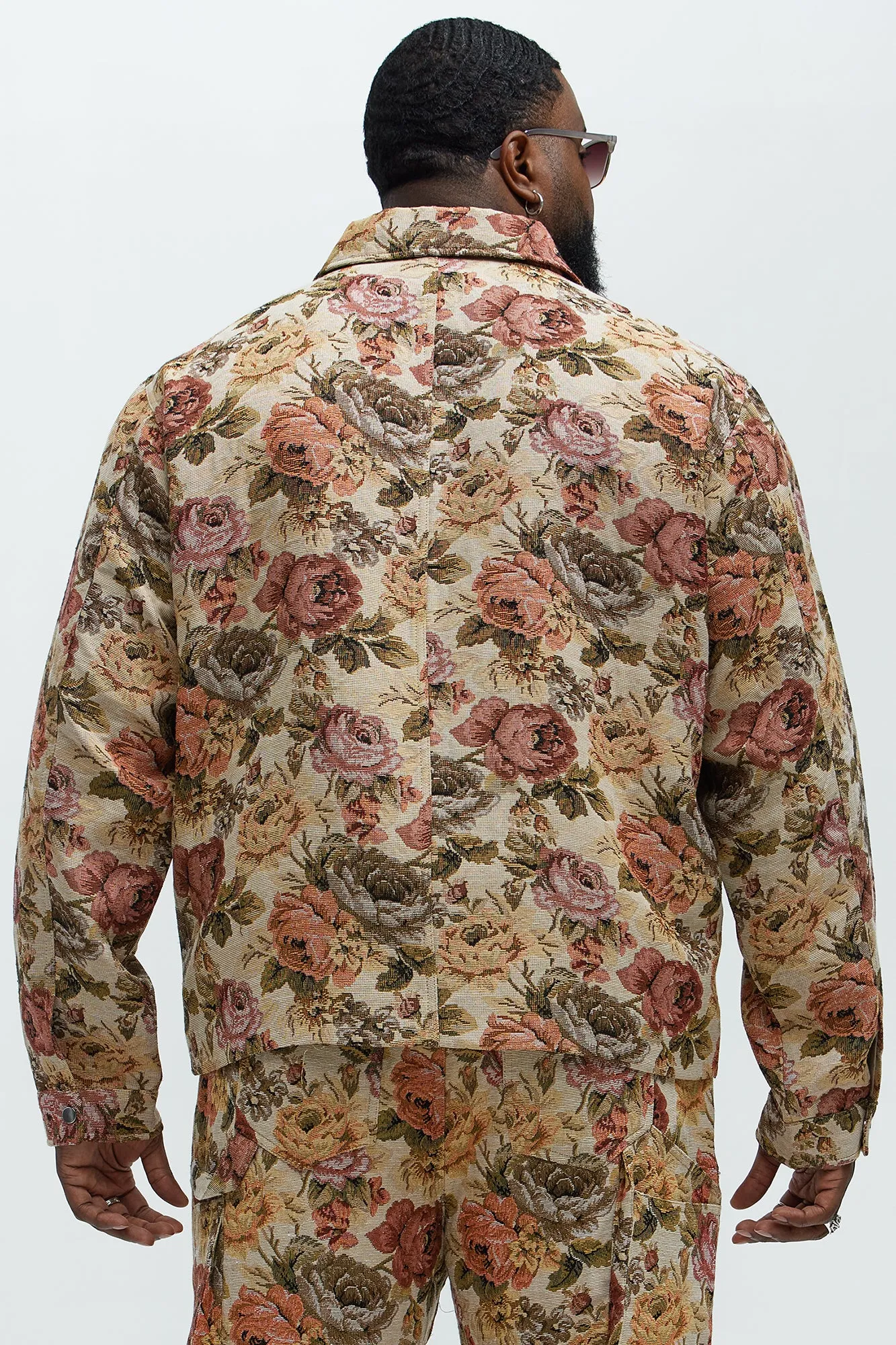 Bellevue Floral Tapestry Work Jacket - Taupe/combo