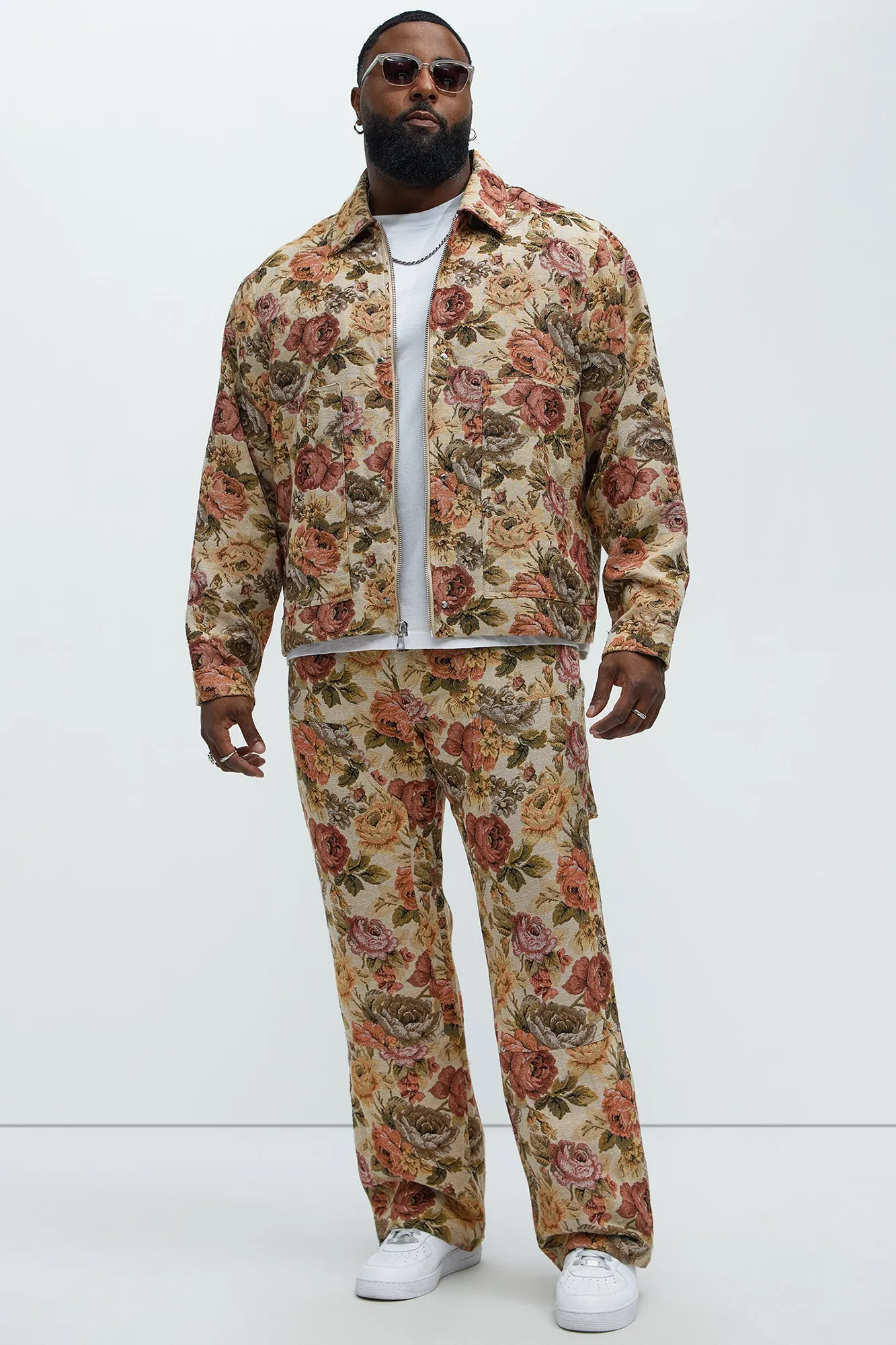 Bellevue Floral Tapestry Work Jacket - Taupe/combo