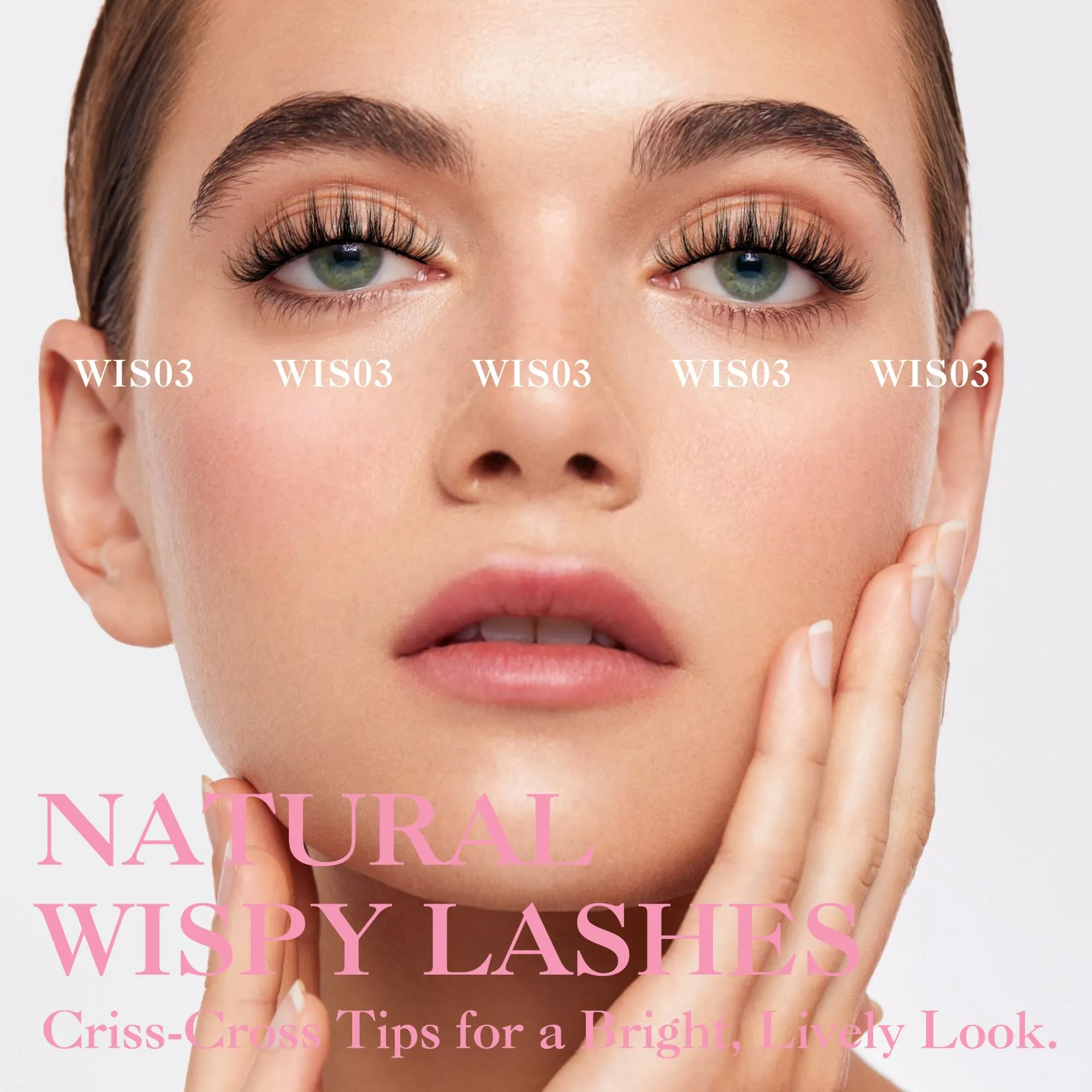 CALAILIS False Eyelashes Natural Look Fake Lashes Wispy 3D Fluffy False Lashes Faux Mink Fake Eyelashes Cat Eye Lashes Soft and Reusable Strip Lashes 7 Pairs (WIS03)