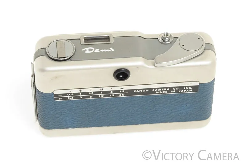 Canon Demi Blue Leather Half Frame 35mm Film Camera -No Meter-