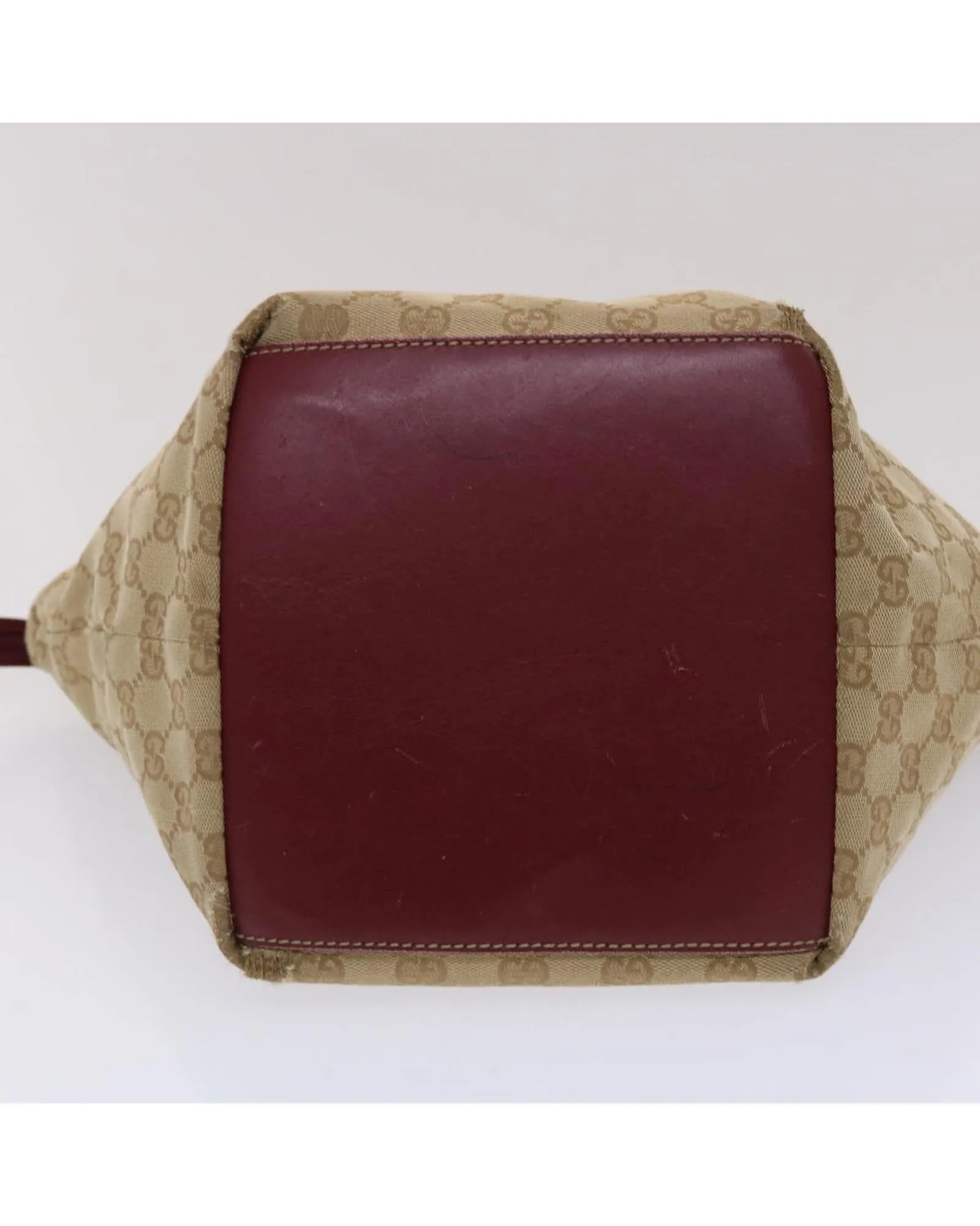 Canvas Hand Bag with GG Pattern and Red Accents