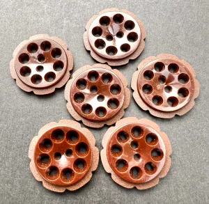 Chocolate Brown Vintage 2.2cm French Buttons - 6 or 24