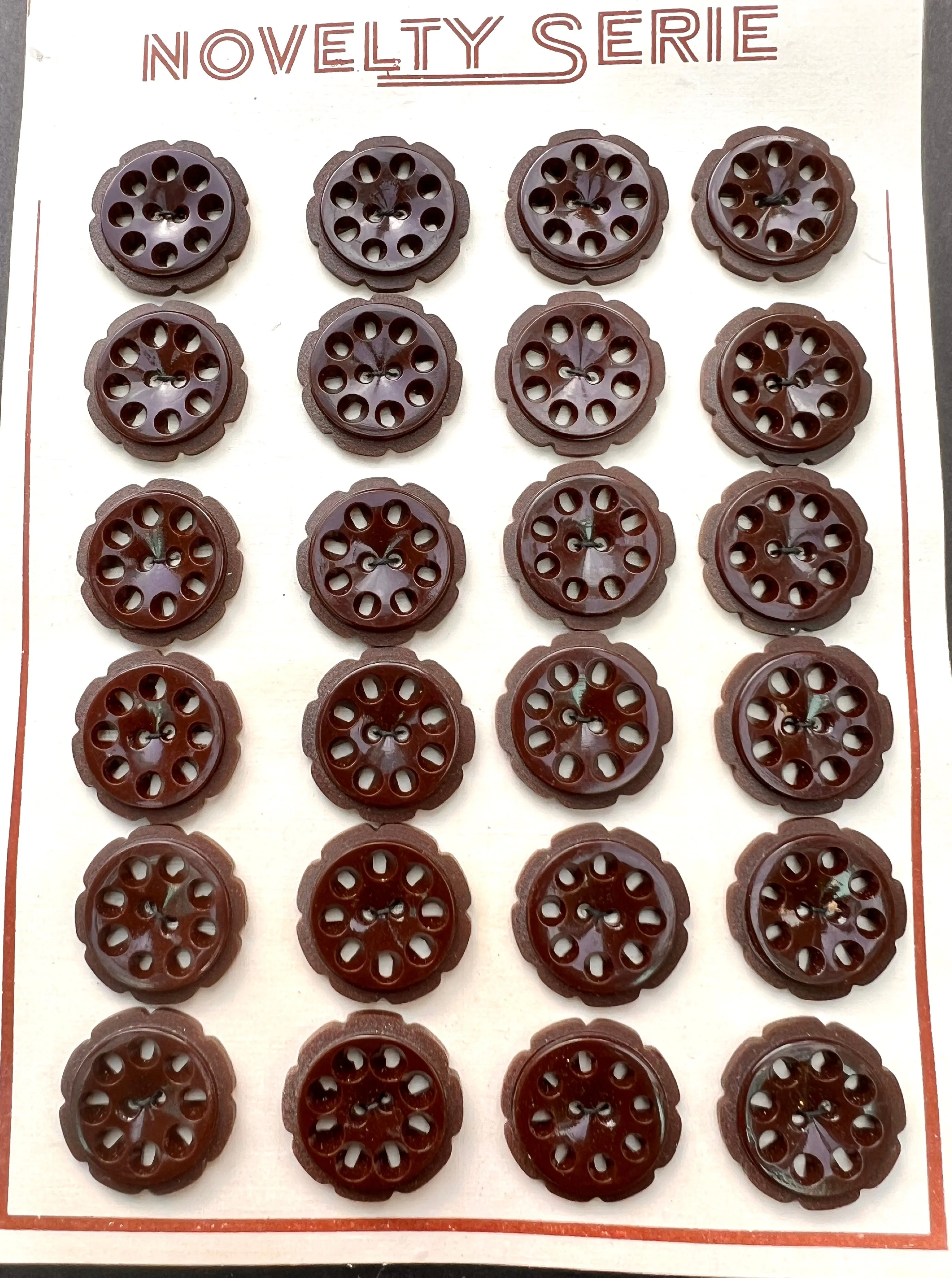 Chocolate Brown Vintage 2.2cm French Buttons - 6 or 24
