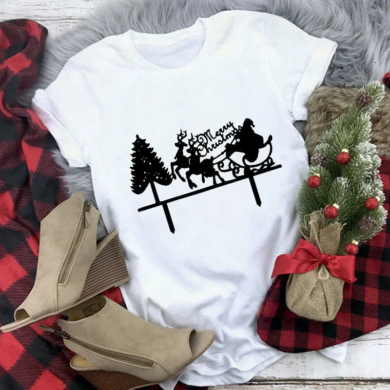 Christmas White T-shirt Modern Stylish Gift For Christmas
