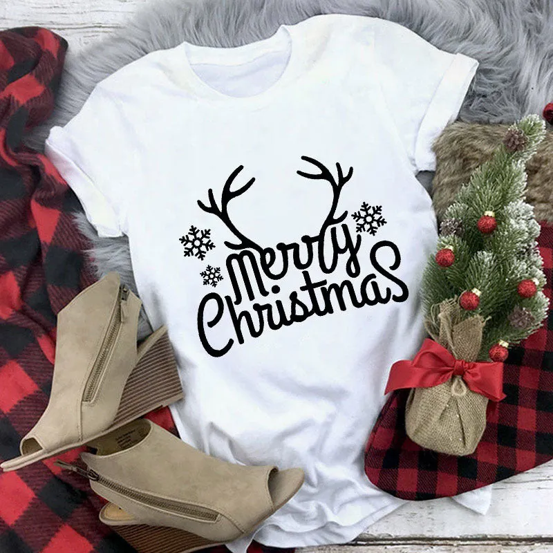 Christmas White T-shirt Modern Stylish Gift For Christmas