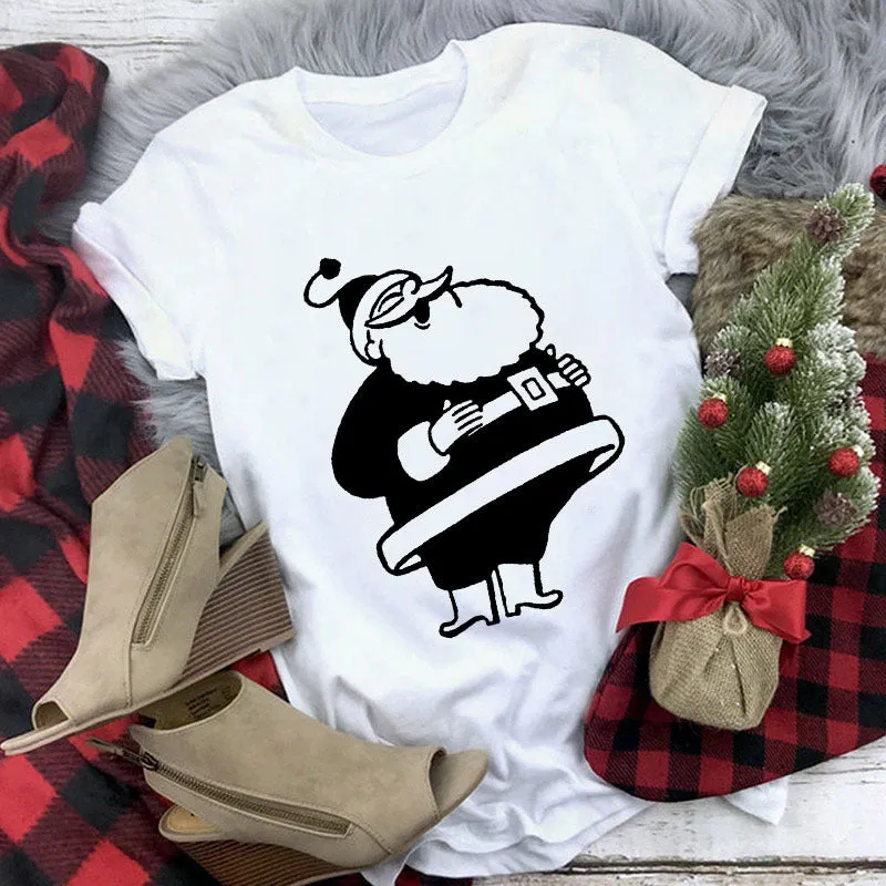 Christmas White T-shirt Modern Stylish Gift For Christmas
