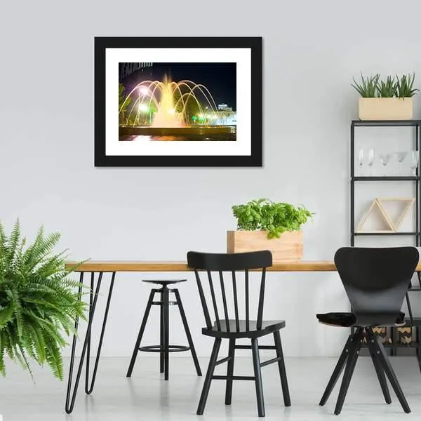 Colorful Musical Fountains Canvas Wall Art