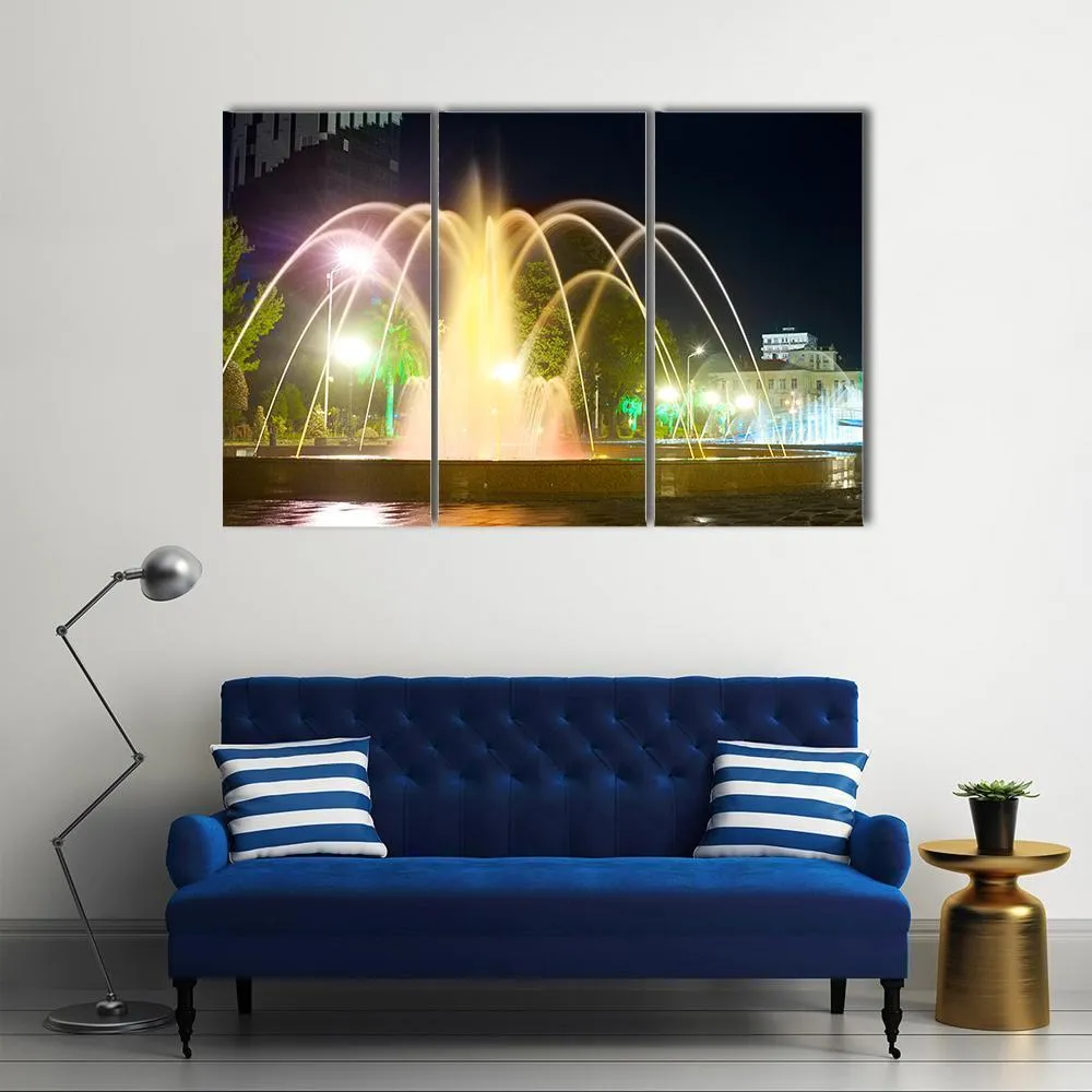 Colorful Musical Fountains Canvas Wall Art