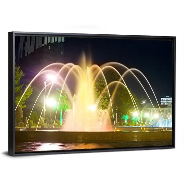 Colorful Musical Fountains Canvas Wall Art