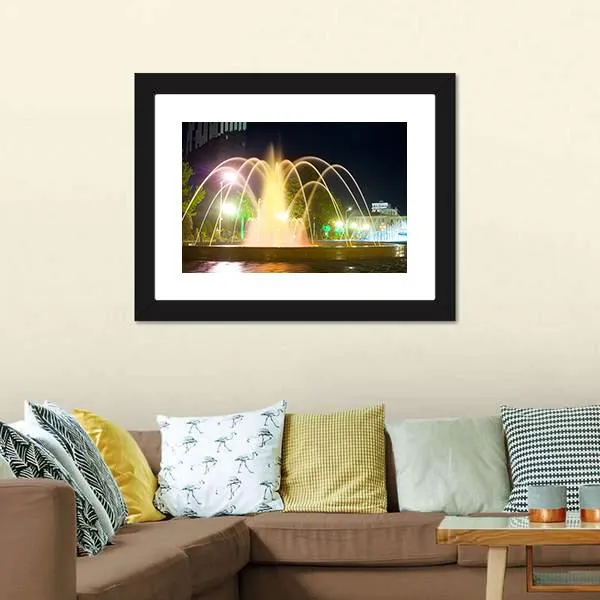 Colorful Musical Fountains Canvas Wall Art