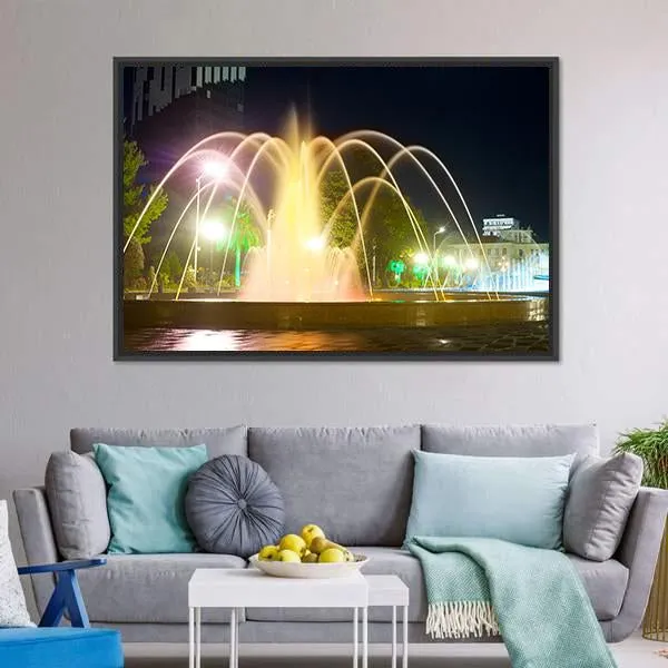Colorful Musical Fountains Canvas Wall Art