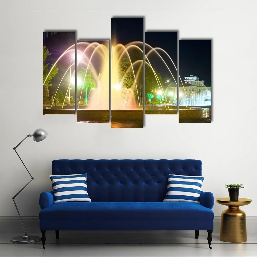 Colorful Musical Fountains Canvas Wall Art