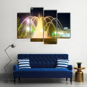 Colorful Musical Fountains Canvas Wall Art