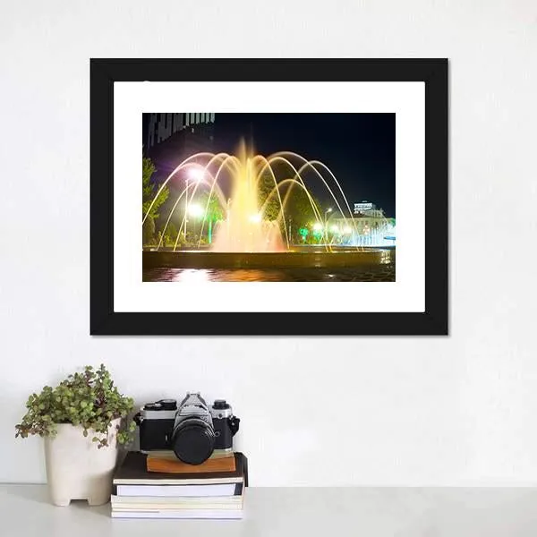 Colorful Musical Fountains Canvas Wall Art