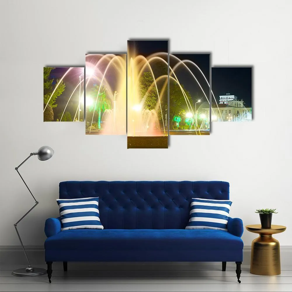 Colorful Musical Fountains Canvas Wall Art