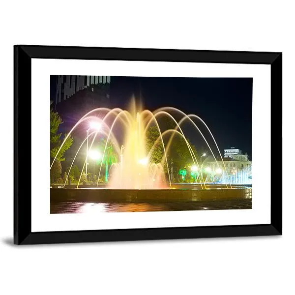 Colorful Musical Fountains Canvas Wall Art
