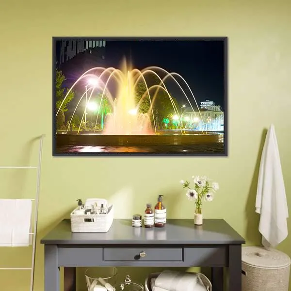 Colorful Musical Fountains Canvas Wall Art