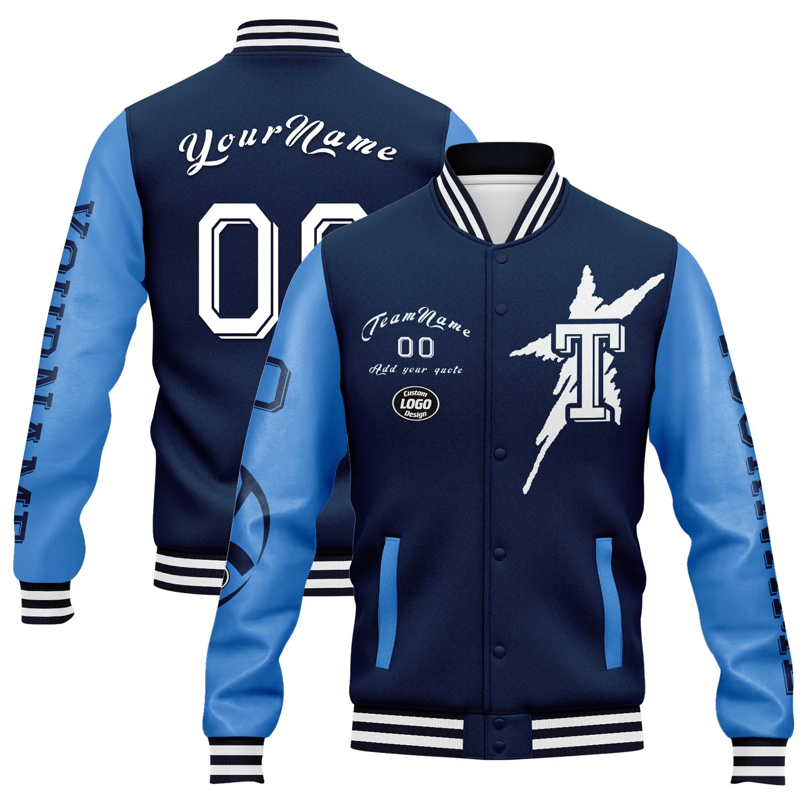 Custom Blue Tennessee Jacket and Sports Shoes Combo Offer Personalized Combo ZH-D020294-32