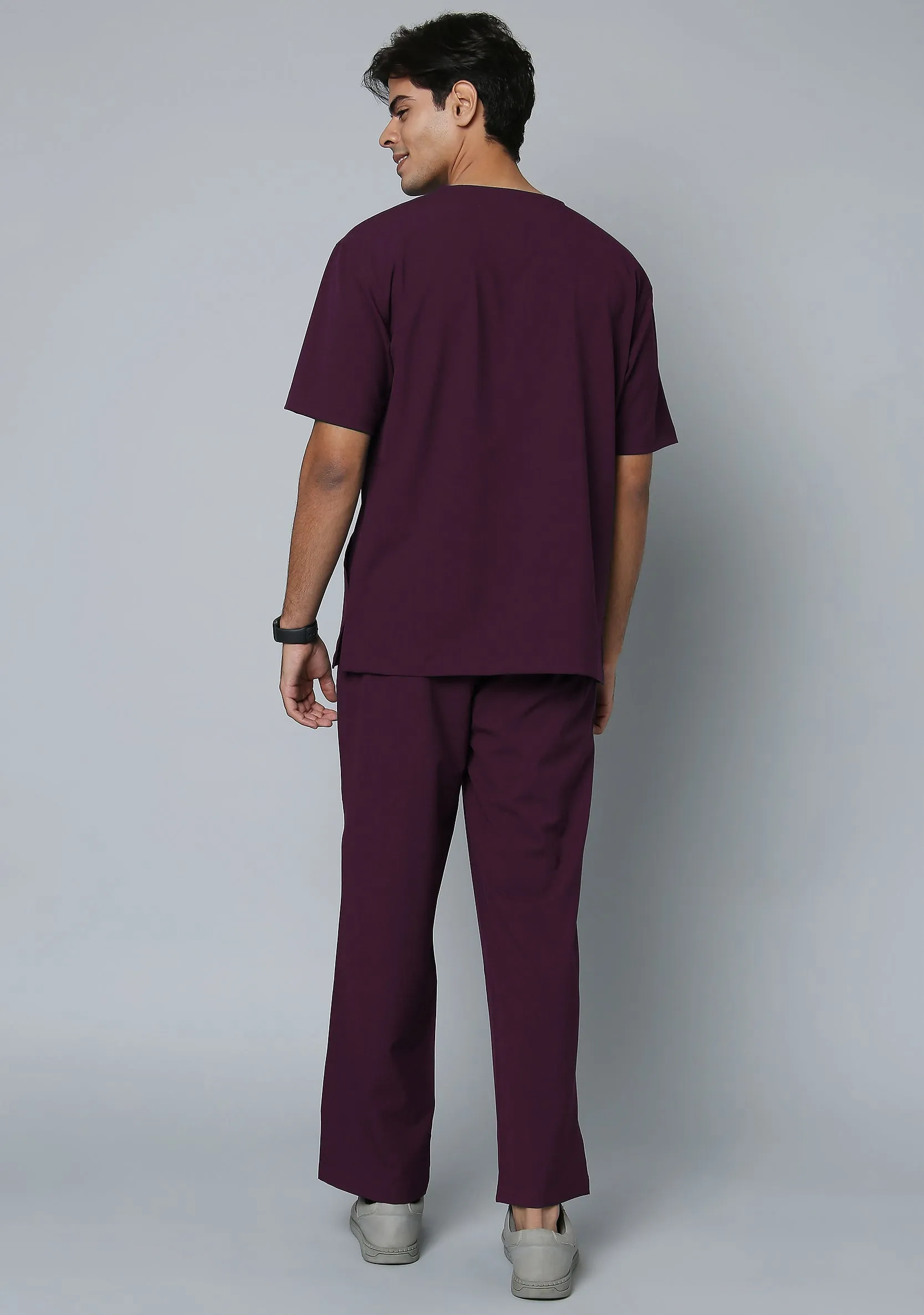 Ecoflex Men's 5 Pocket (Wine) Scrub - Bundle Set