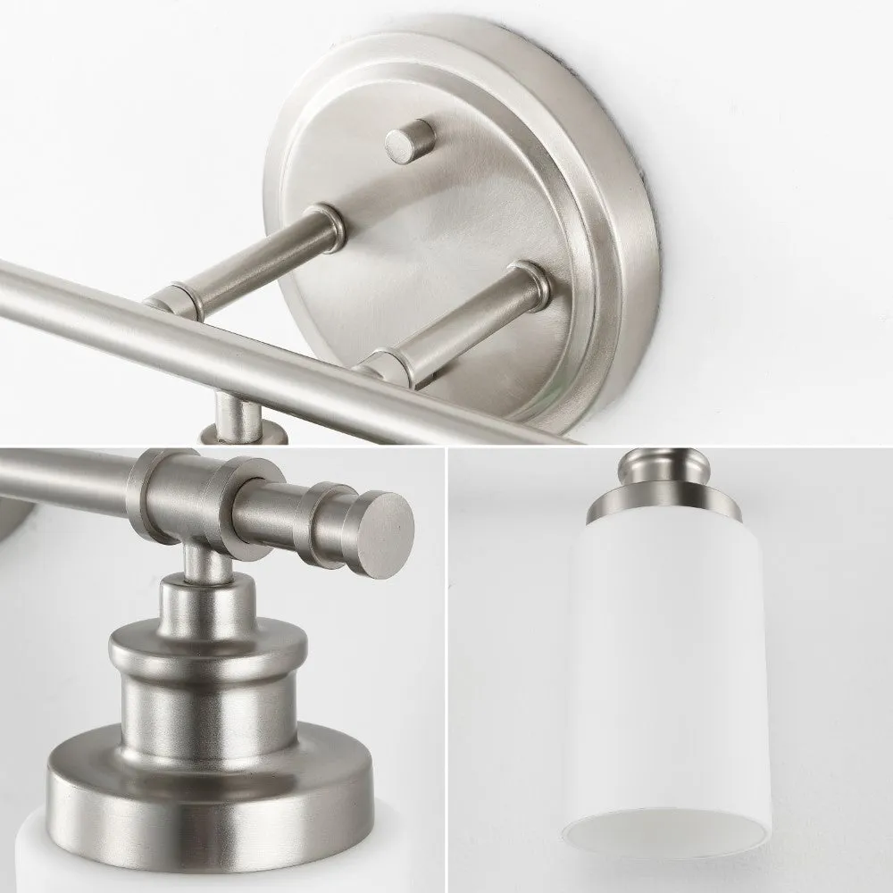 Eidonta 23.25" 3-Light Classic Cottage Vanity Light with Frosted Glass Shades and Bathroom Hardware Accessory Set