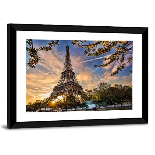 Eiffel Tower In Spring Canvas Wall Art