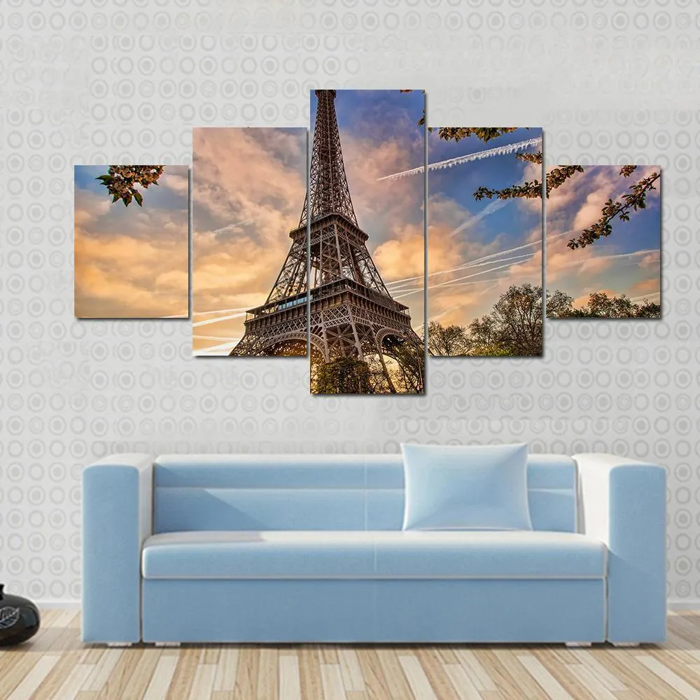 Eiffel Tower In Spring Canvas Wall Art