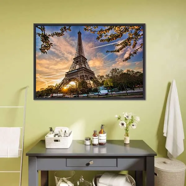Eiffel Tower In Spring Canvas Wall Art
