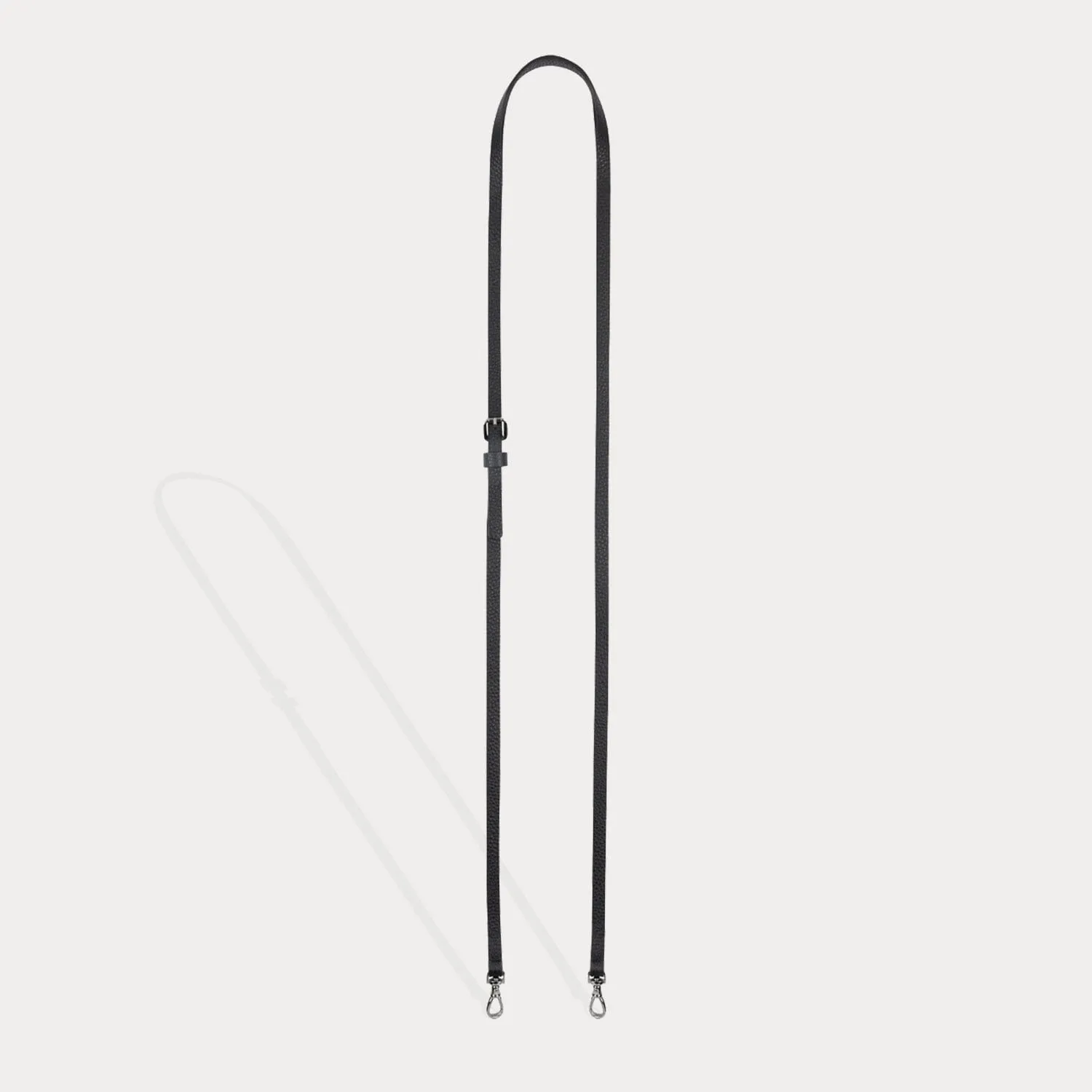 Emma Pebble Leather Adjustable Strap - Black/Pewter