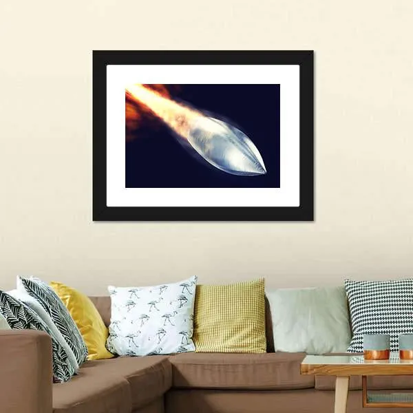 Fired Bullet Closeup Canvas Wall Art