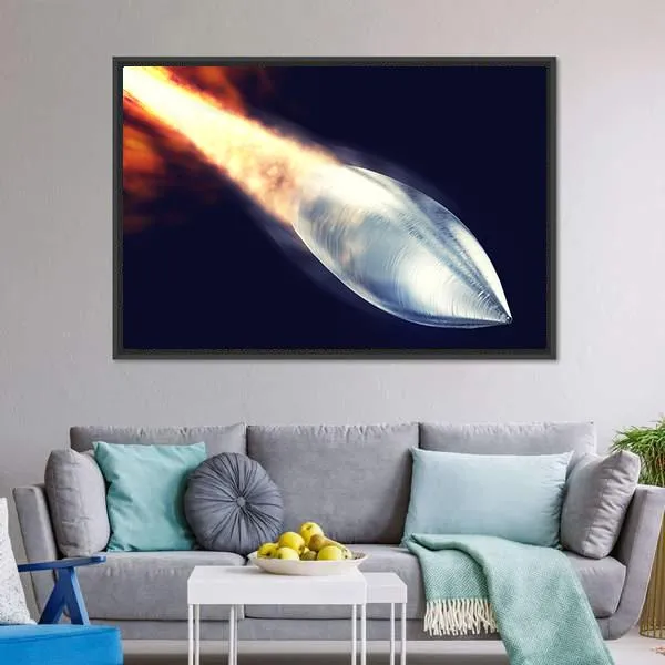 Fired Bullet Closeup Canvas Wall Art