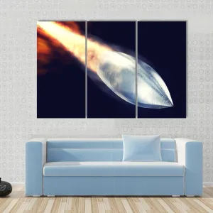 Fired Bullet Closeup Canvas Wall Art