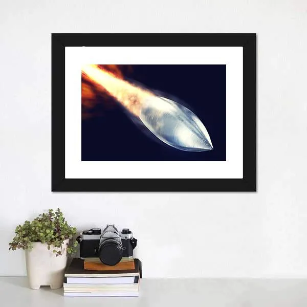 Fired Bullet Closeup Canvas Wall Art