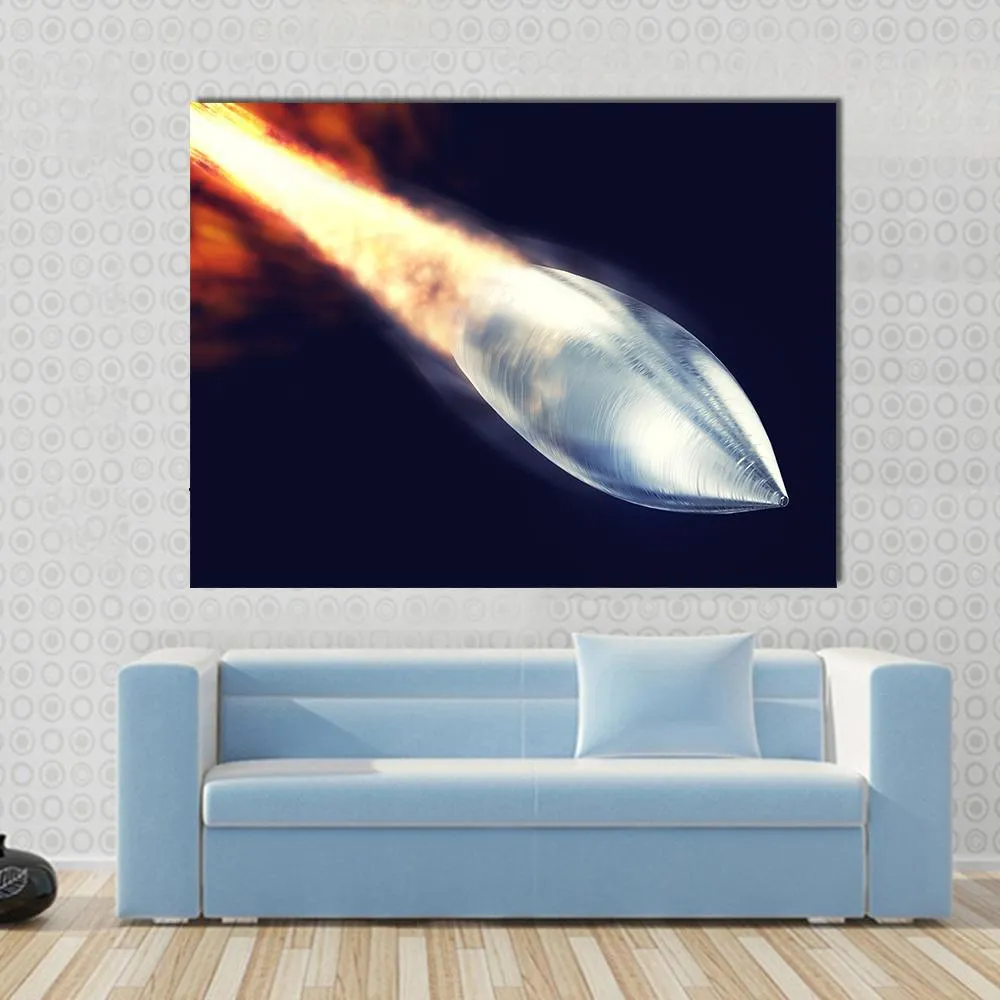 Fired Bullet Closeup Canvas Wall Art