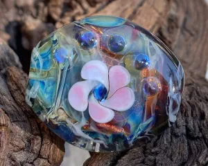 Floral Treasure Lampwork Focal Bead SRA