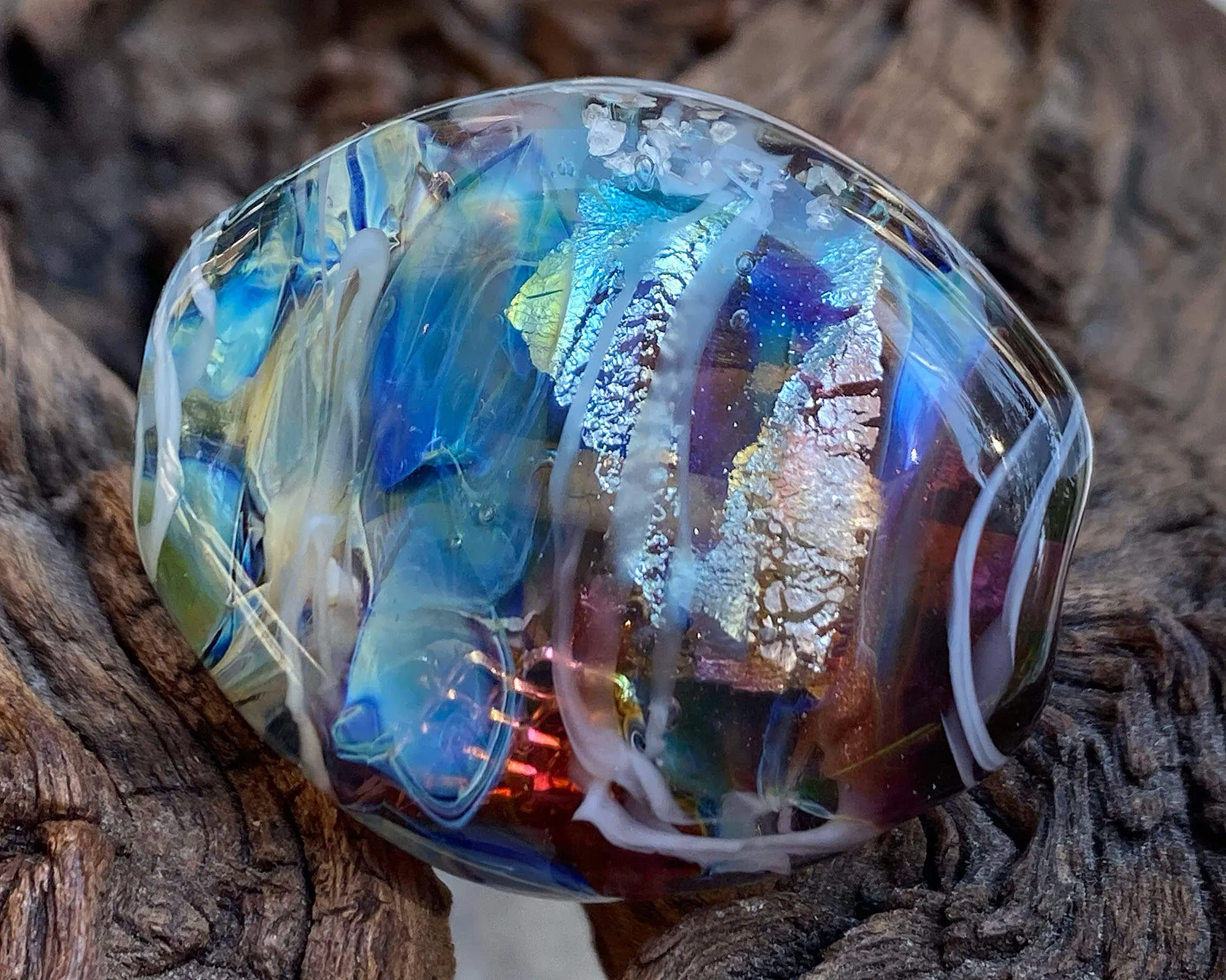 Floral Treasure Lampwork Focal Bead SRA