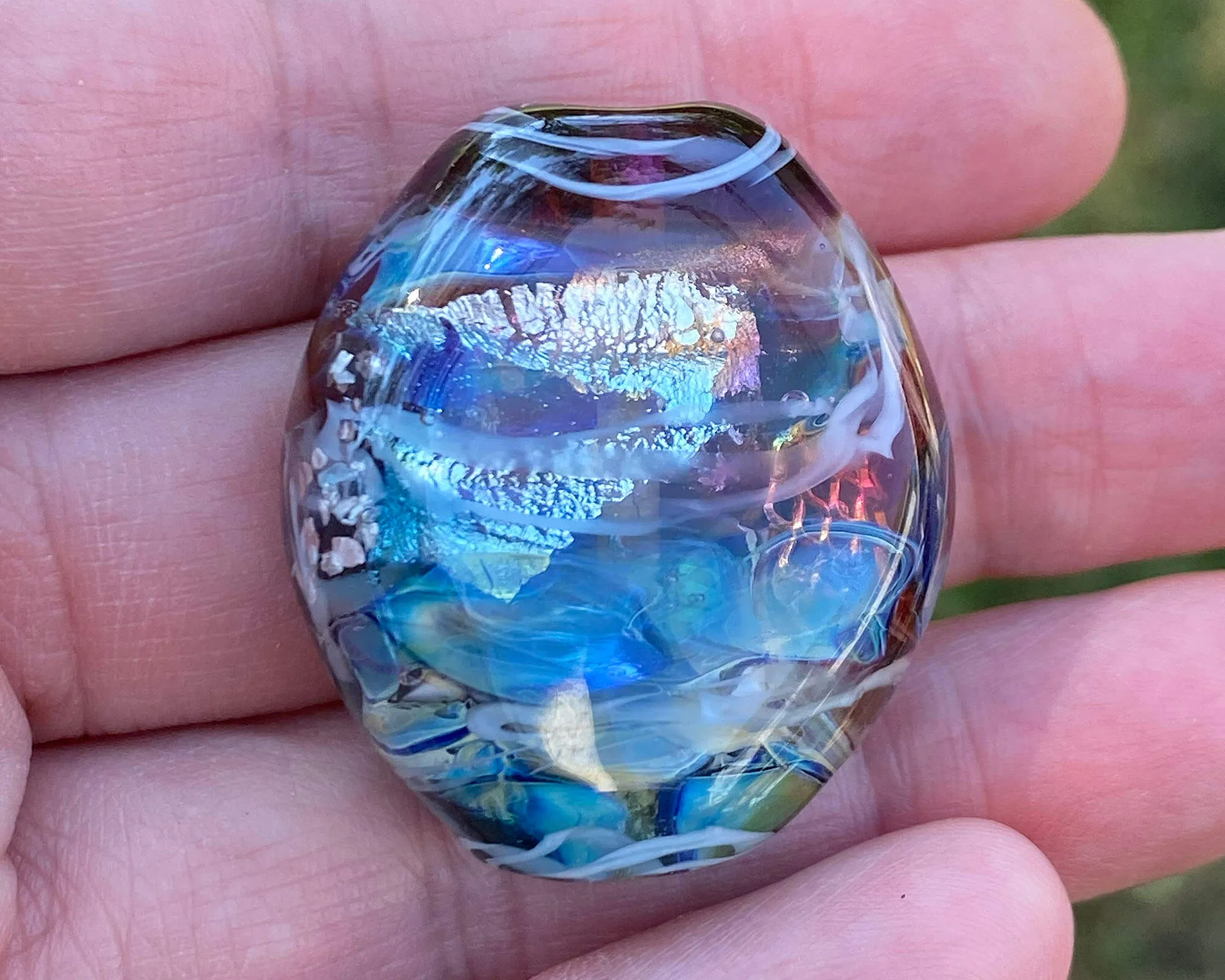 Floral Treasure Lampwork Focal Bead SRA