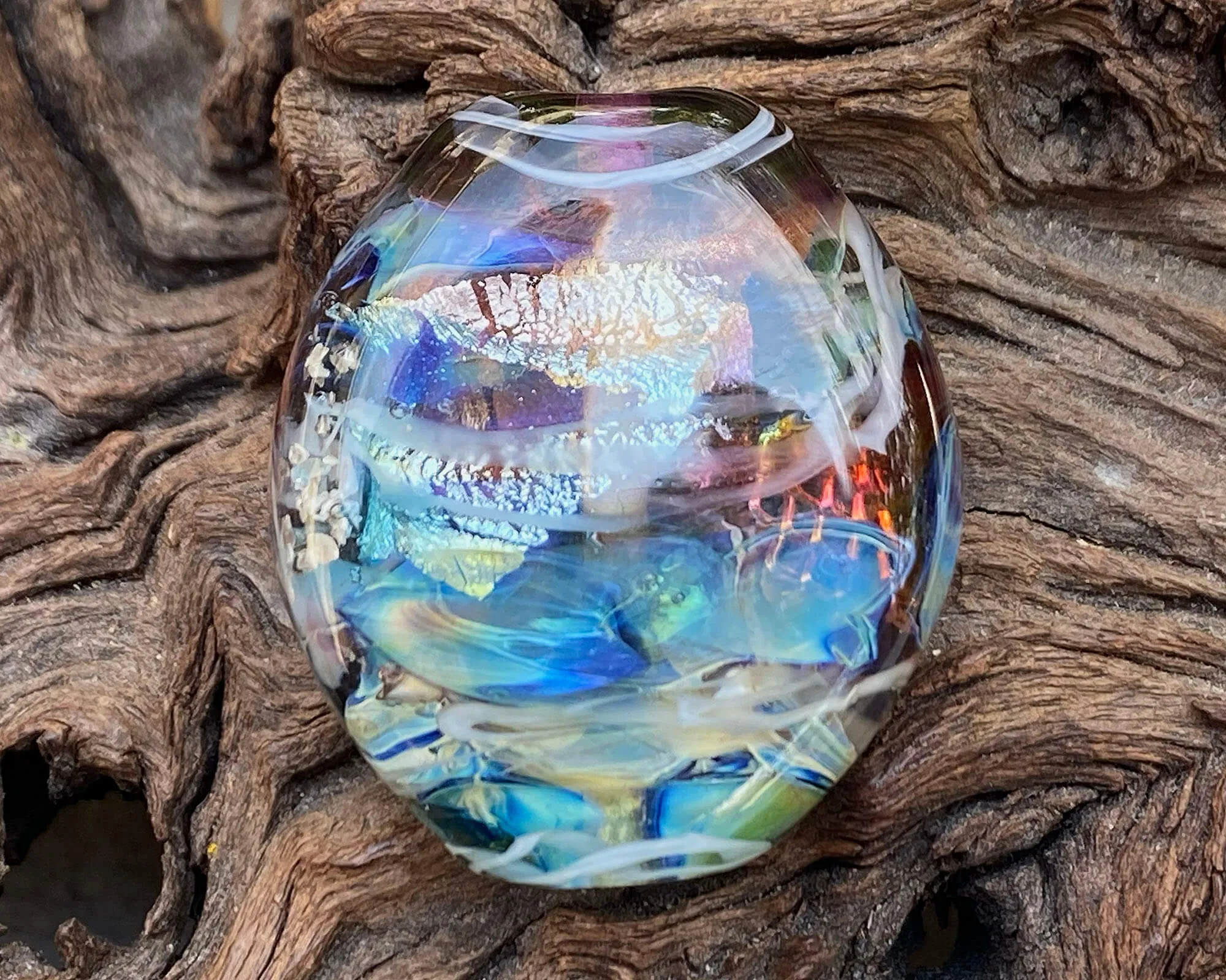 Floral Treasure Lampwork Focal Bead SRA