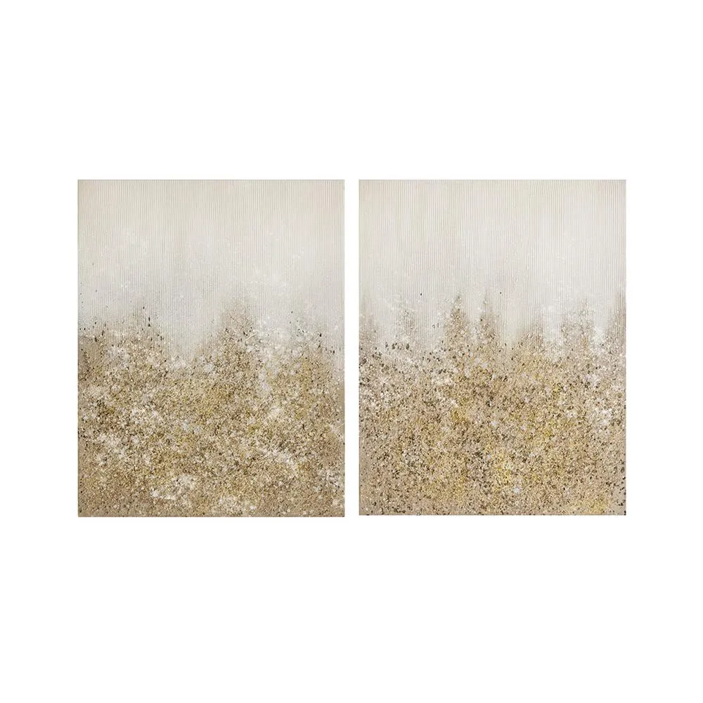 Gold Modern Mid Century Luxury Heavy Textured Canvas